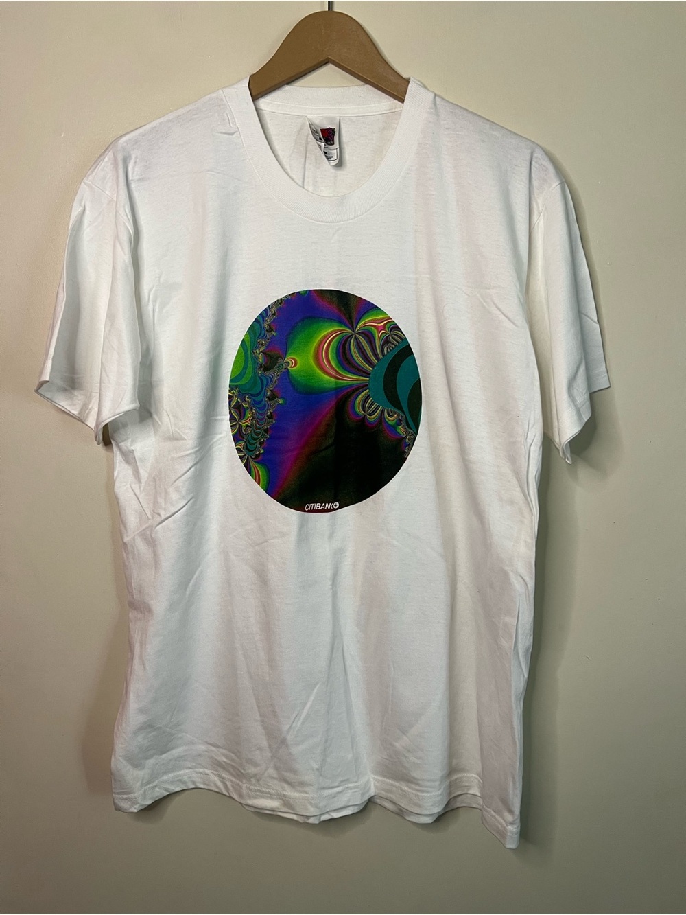 Vintage Citi Bank Promo Fractal Psychedelic T Shirt Size L